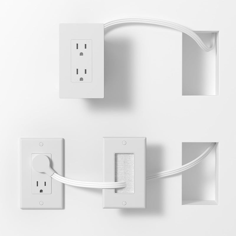 Celendor in Wall Cable Management Kit,Recessed Outlet Box for Wall Mount TV, Outlet Relocation Kit for Relocating Unreachable Electrical Outlets,2 AC Outlets,in Wall Extension Cord - Image 1